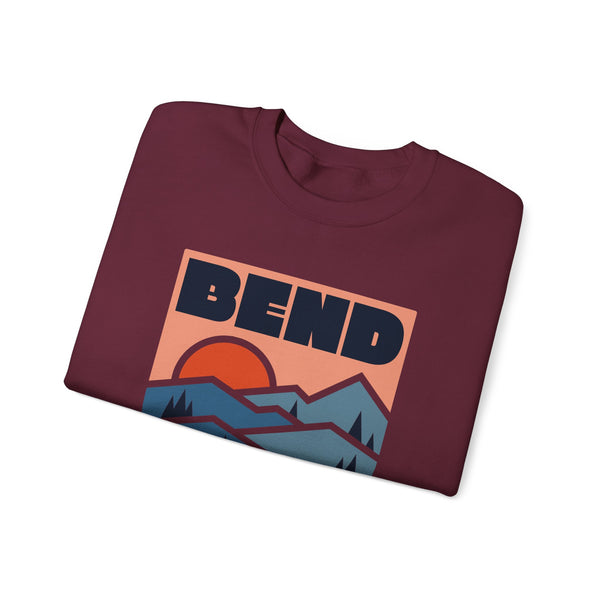 Bend, Oregon Sweatshirt Retro Mountains, Bend Unisex Graphic Crewneck