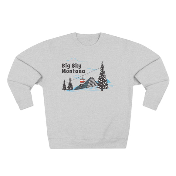 Premium Big Sky, Montana Sweatshirt Unisex Crewneck, Premium Sweatshirt, Crewneck Jumper, Ski Resort Apparel