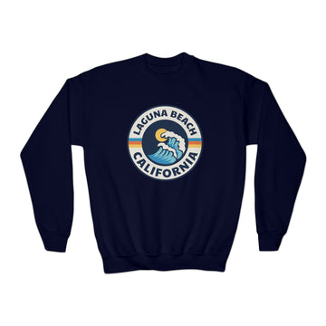Buy navy Laguna Beach, California Youth Sweatshirt - Unisex Kid's Laguna Beach Crewneck Sweatshirt