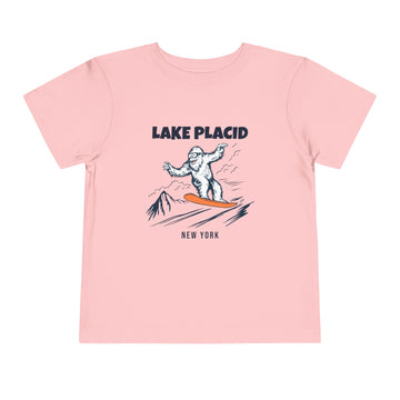 Buy pink Lake Placid, New York Yeti Snowboard Toddler Tee