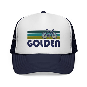 Buy dark-navy Golden, Colorado Retro Bike Trucker Hat - Vintage Style Golden Cap