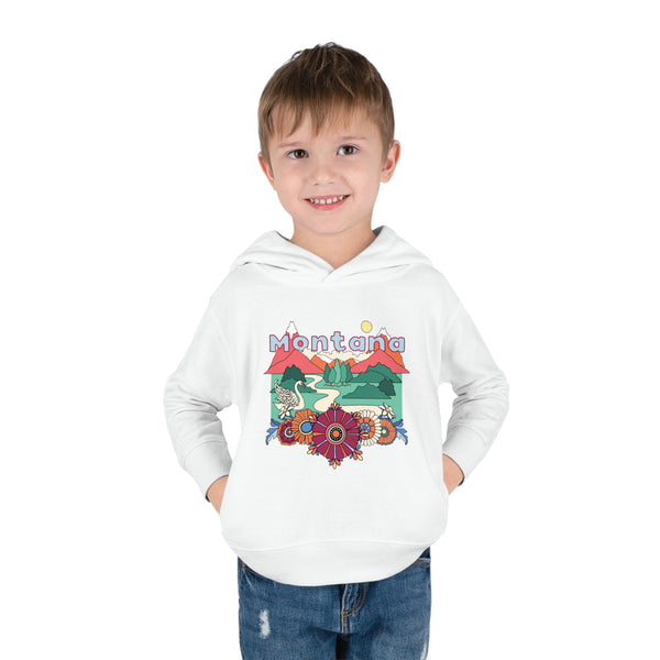 Montana Toddler Hoodie - Boho Mountain Unisex Montana Toddler Sweatshirt