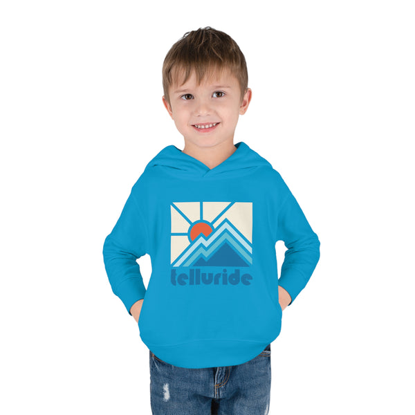 Telluride, Colorado Toddler Hoodie - Minimal Style Unisex Telluride Toddler Sweatshirt