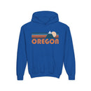 Oregon Youth Hoodie - Retro Mountain Oregon Youth Sweatshirt-8