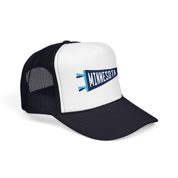 Minneapolis, Minnesota Pennant Trucker Hat — Retro Flag Foam Cap