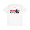 Retro Stowe, Vermont T-shirt, Mountain Tee, Vintage Stowe Unisex Jersey Shirt, Outdoor Hiking Apparel