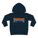 Bozeman Toddler Hoodie - Retro Mountain Sun Unisex Bozeman Toddler Sweatshirt-3