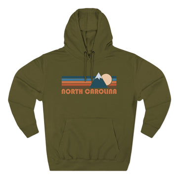 Buy army-green North Carolina Hoodie - Retro Mountain Unisex Sweatshirt