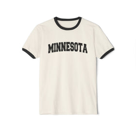 Minnesota Cotton Ringer Graphic Tee - Unisex Minnesota T Shirt, Vintage Style Tee, Men's/Women's Tee - 0
