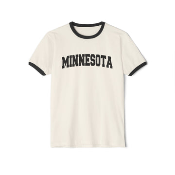 Minnesota Cotton Ringer Graphic Tee - Unisex Minnesota T Shirt, Vintage Style Tee, Men's/Women's Tee - 0