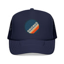 Chicago, Illinois Retro Trucker Hat — Vintage Striped Foam Cap-2