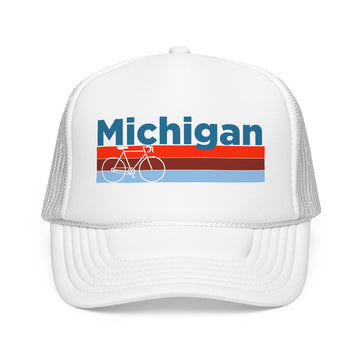 Buy white Michigan Trucker Hat - Foam Michigan Bike Cap