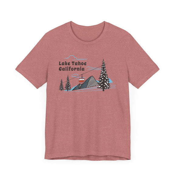 Lake Tahoe, California T-Shirt - Retro Ski Mountain Gondola Unisex Lake Tahoe Shirt