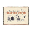 Crested Butte, Colorado Ski Town Throw Blanket | Mountain Woven Blanket-1