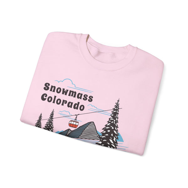 Snowmass, Colorado Sweatshirt - Unisex Retro Ski Mountain Gondola Snowmass Sweatshirt