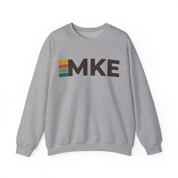 Buy sport-grey Milwaukee, Wisconsin MKE Retro Stripe Sweatshirt