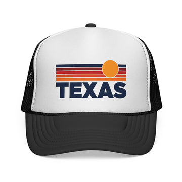 Texas Retro Sun Trucker Hat - Vintage Style Texas Cap - 0