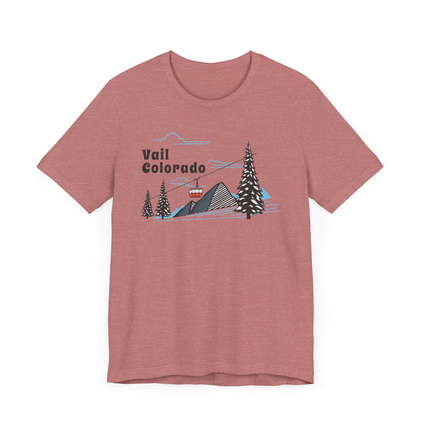 Vail, Colorado T-Shirt - Retro Ski Mountain Gondola Unisex Vail Shirt