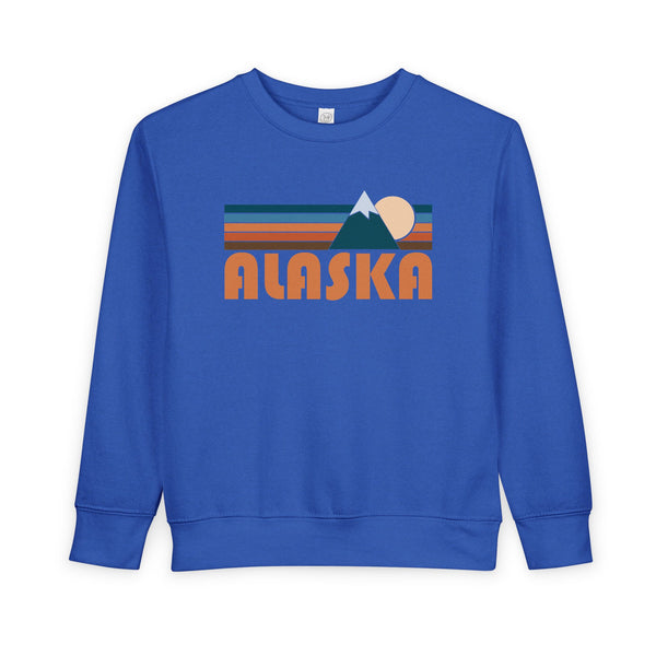 Alaska Toddler Sweatshirt - Retro Mountain Alaska Toddler Crewneck Sweatshirt