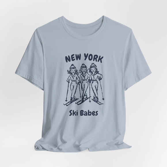 New York Ski Babes T‑Shirt — Retro Skiing Graphic Tee