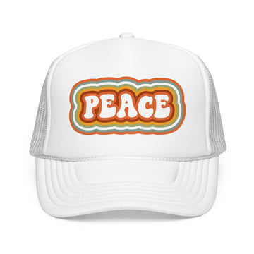 Retro Peace Trucker Hat Boho