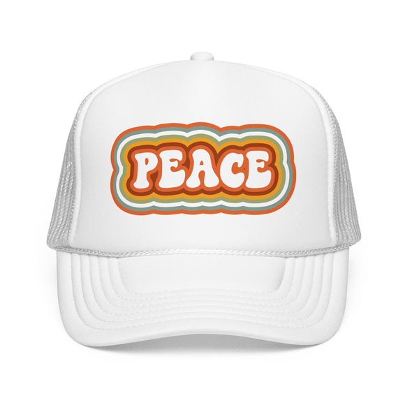 Retro Peace Trucker Hat Boho