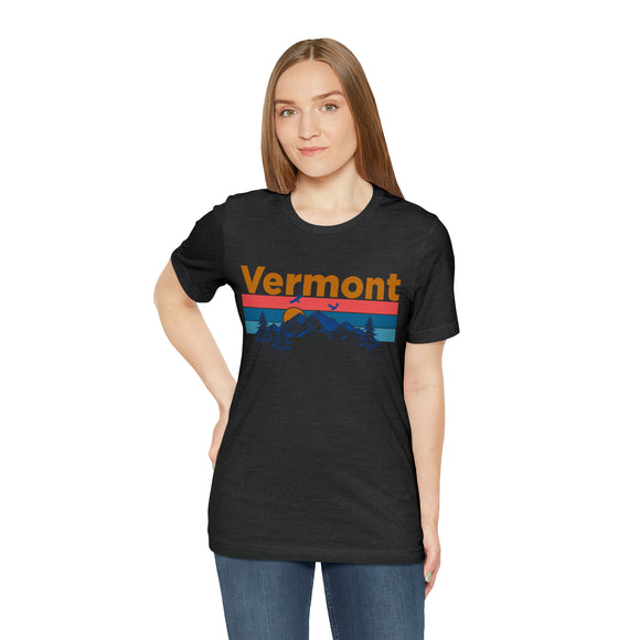 Vermont T-Shirt - Mountain Sunset Unisex Vermont Shirt