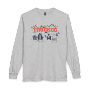 Truckee, California Après-ski Long Sleeve Shirt - Mountain Retro Skiing