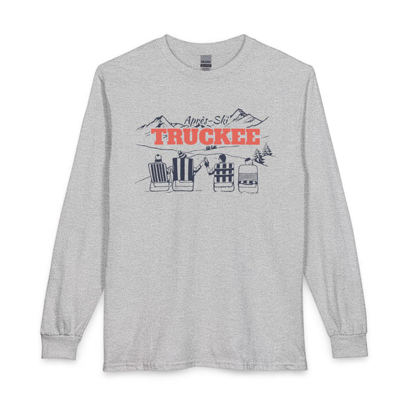 Truckee, California Après-ski Long Sleeve Shirt - Mountain Retro Skiing
