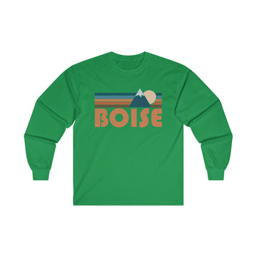 Buy irish-green Boise, Idaho Long Sleeve Shirt - Retro Unisex Boise Long Sleeve Tee