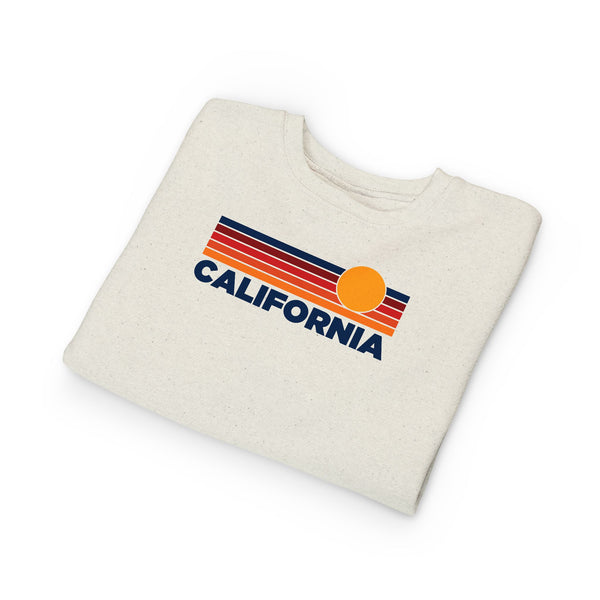 California Toddler Sweatshirt - Retro Sun California Toddler Crewneck Sweatshirt