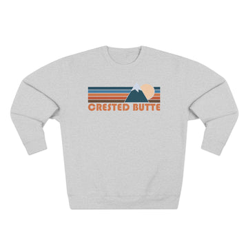 Premium Crested Butte, Colorado Retro Mountain Graphic Sweatshirt - 0