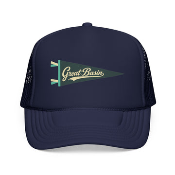 Great Basin National Park Pennant Trucker Hat — Vintage Foam Mesh Cap - 0