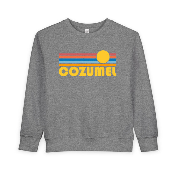Cozumel, Mexico Toddler Sweatshirt - Retro Sun Cozumel Toddler Crewneck Sweatshirt
