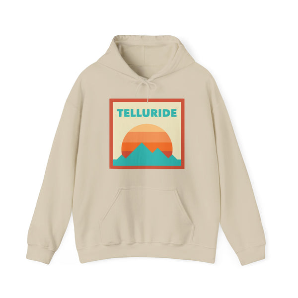 Telluride, Colorado Mountain Sun Hoodie - Unisex Hooded Sweatshirt, Travel Sweatshirt, Sunset