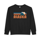 Alaska Toddler Sweatshirt - Retro Mountain Alaska Toddler Crewneck Sweatshirt-4