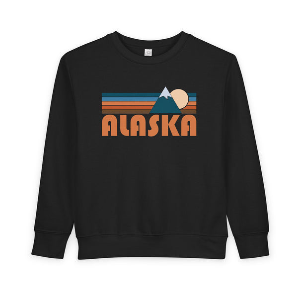 Alaska Toddler Sweatshirt - Retro Mountain Alaska Toddler Crewneck Sweatshirt