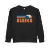 Alaska Toddler Sweatshirt - Retro Mountain Alaska Toddler Crewneck Sweatshirt