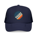 Texas Retro Trucker Hat — Vintage Striped Foam Cap-2