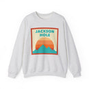 Retro Jackson Hole, Wyoming Sweatshirt, Mountain Sun Design, Unisex Crewneck, Gift for Outdoorsy Friends, Vintage Jumper-2