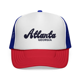 Buy blue-red Atlanta Georgia Trucker Cap | Mesh Hat