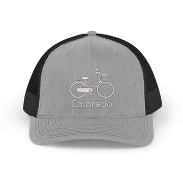 Buy heather-grey-black Colorado Snapback Trucker Cap - Embroidered Colorado Hat