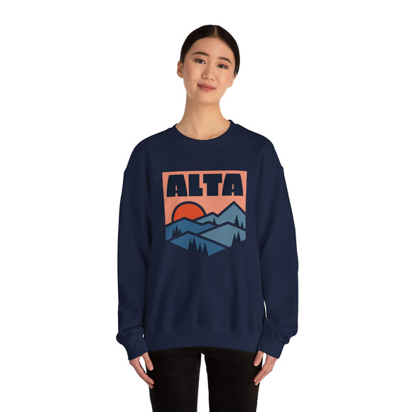 Alta, Utah Sweatshirt Retro Mountains, Alta Unisex Graphic Crewneck