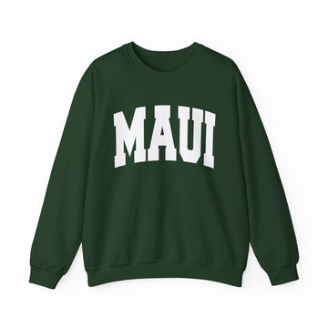 Buy forest-green Maui, Hawaii Sweatshirt - Unisex Graphic Crewneck