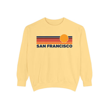 San Francisco, California Sunset Stripes Sweatshirt | Comfort Colors - 100% Cotton
