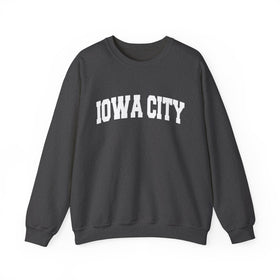 Buy dark-heather Iowa City, Iowa Sweatshirt - Unisex Graphic Crewneck