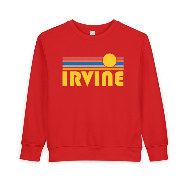 Irvine, California Toddler Sweatshirt - Retro Sun Irvine Toddler Crewneck Sweatshirt