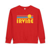 Irvine, California Toddler Sweatshirt - Retro Sun Irvine Toddler Crewneck Sweatshirt