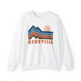 Asheville, North Carolina Sweatshirt Retro Mountains, Asheville Unisex Graphic Crewneck