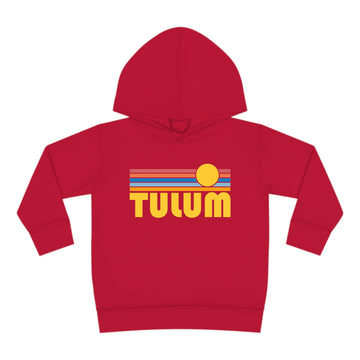 Buy vintage-red Tulum, Mexico Toddler Hoodie - Retro Sunrise Unisex Tulum Toddler Sweatshirt